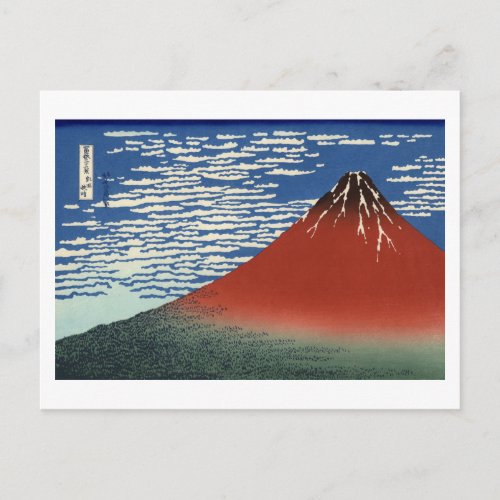 South Wind Clear Sky by Hokusai Postcard