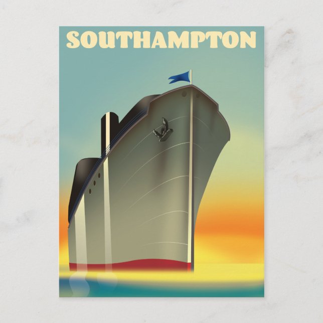 Southampton cruise liner travel poster postcard (Front)