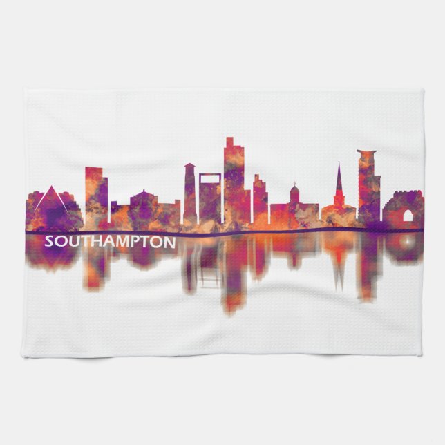 Southampton England Skyline Kitchen Towel (Horizontal)