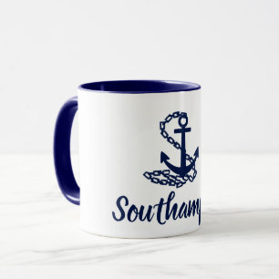 Southampton - Maritime Style Blue And White Mug