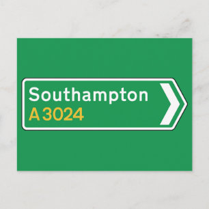 Southampton, UK Road Sign Postcard