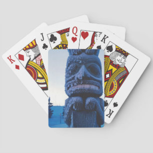 Southeast Alaska Wood Carved Totem Pole Winter Poker Cards