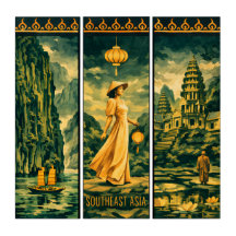 Southeast Asia- Vintage Gouache