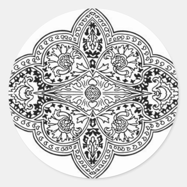 Southeast Asian Design 2 Classic Round Sticker (Front)