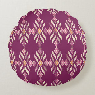 Southeast Asian: Retro Aboriginal Pattern Round Pillow
