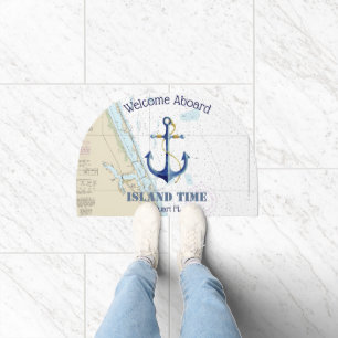 Southeast Florida Boat Name Welcome Aboard Anchor Doormat