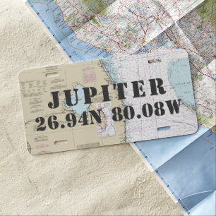 Southeast Florida Nautical Latitude Longitude License Plate