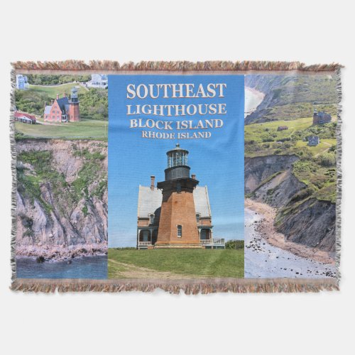 Southeast Lighthouse Block Island RI Throw Blanket