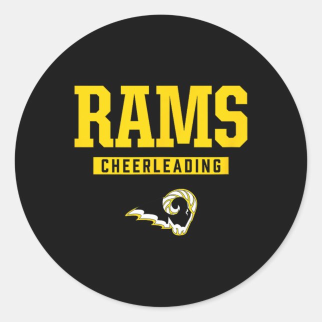 Southeast Polk Rams Logo Cheerleading Hs  Classic Round Sticker (Front)