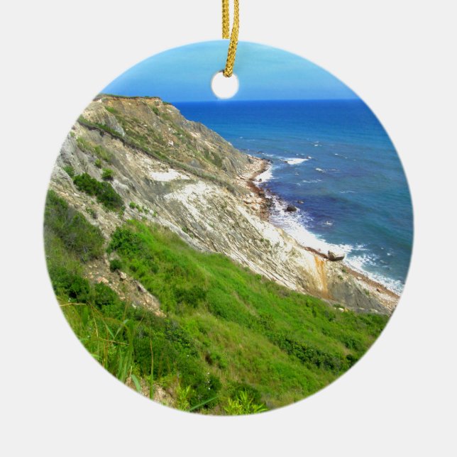 Southeastern Bluffs Block Island Ceramic Ornament (Front)