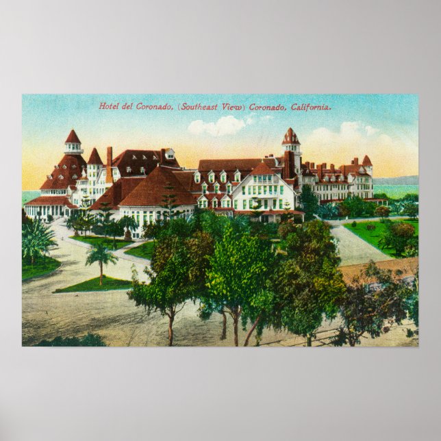 Southeastern View of the Hotel del Coronado Poster (Front)