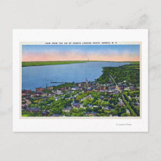 Southern Aerial of the Town Postcard (Front)