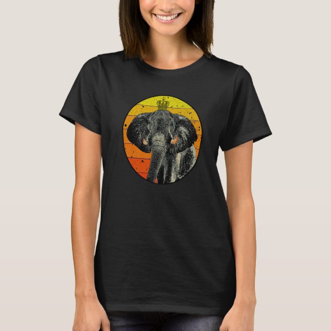 Southern African Ancient Elephant Silhouette Sunse T-Shirt (Front)
