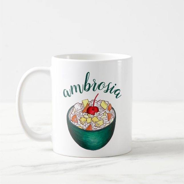 Southern Ambrosia Coconut Marshmallow Fruit Salad Coffee Mug (Left)
