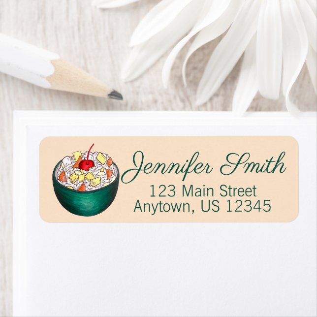 Southern Ambrosia Coconut Marshmallow Fruit Salad Label (Insitu)