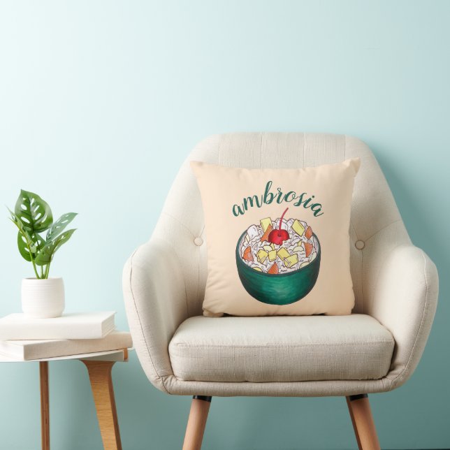 Southern Ambrosia Coconut Marshmallow Fruit Salad Throw Pillow (Chair)
