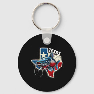 Southern Angler Texas Catfish Fishermen Texan Prid Keychain