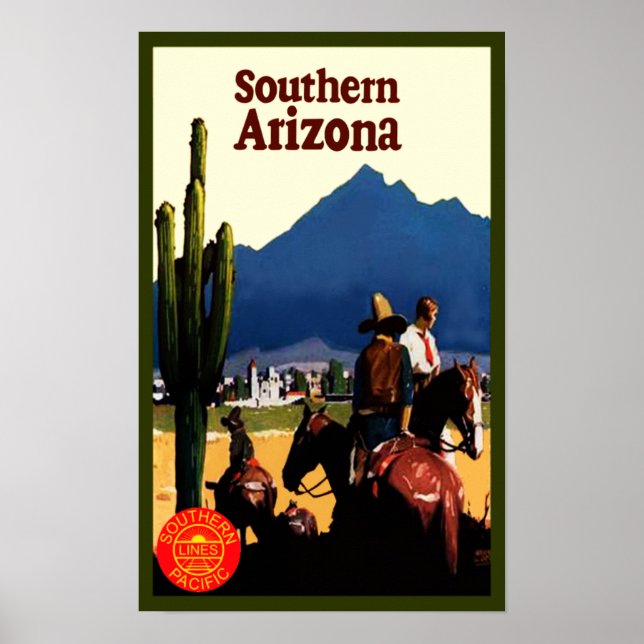 Southern Arizona Retro Travel Poster (Front)