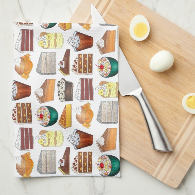 Southern Bakery Food Desserts USA American South Kitchen Towel (Quarter Fold)