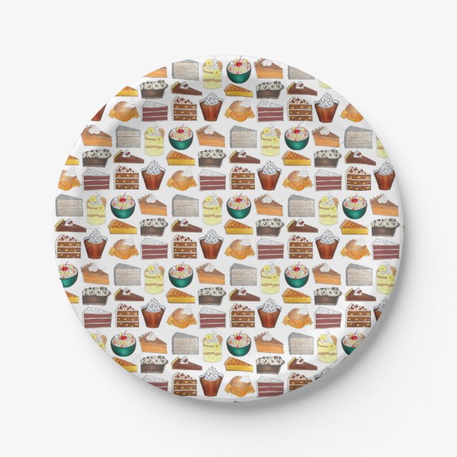 Southern Bakery Food Desserts USA American South Paper Plates (Front)