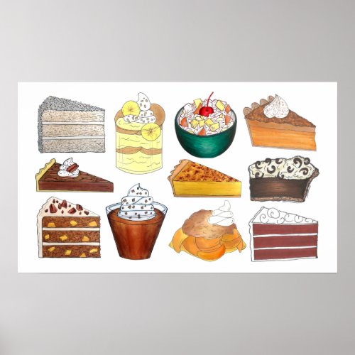 Southern Bakery Food Desserts USA American South Poster