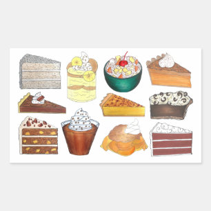 Southern Bakery Food Desserts USA American South Rectangular Sticker