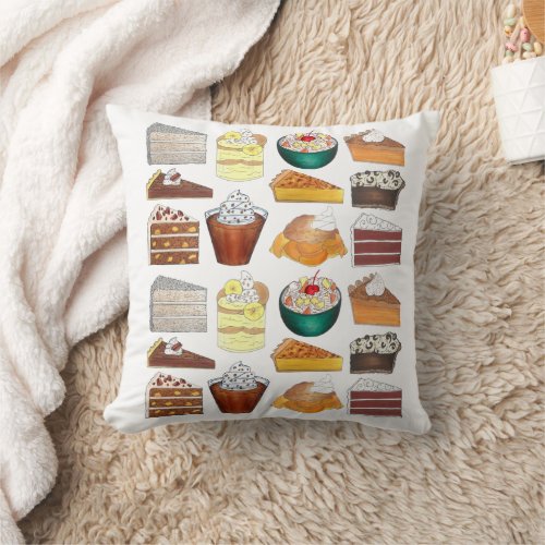 Southern Bakery Food Desserts USA American South Throw Pillow