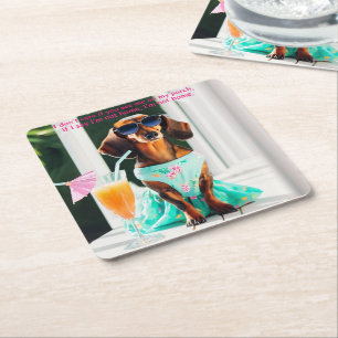 Southern Bell Dachshund Party Drink Coasters