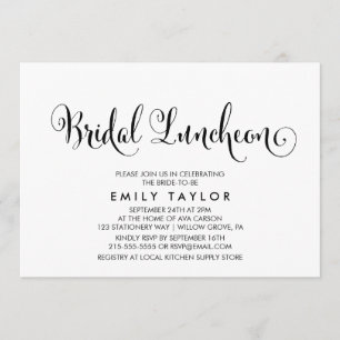 Southern Belle Calligraphy Bridal Luncheon Invitation
