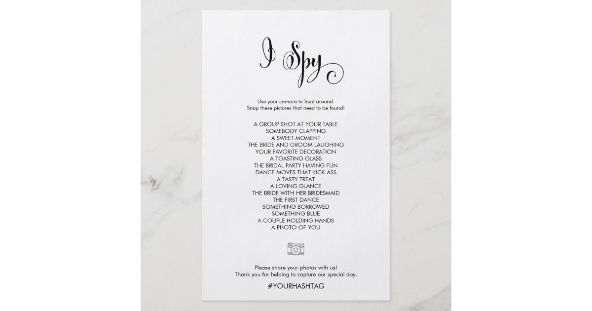 Southern Belle Calligraphy I Spy Game Flyer Zazzle Com