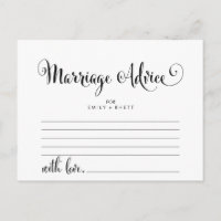 Southern Belle Calligraphy Marriage Advice Cards