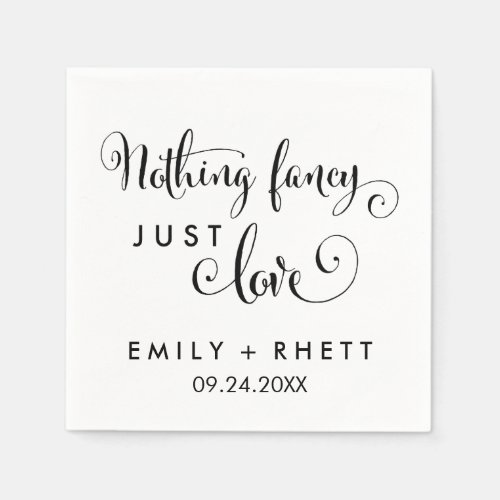 Southern Belle Calligraphy Nothing Fancy Just Love Napkins