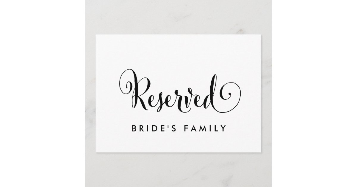 Southern Belle Calligraphy Reserved Sign | Zazzle.com