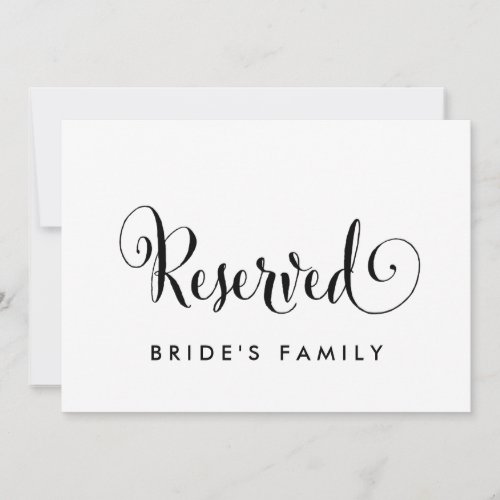 Southern Belle Calligraphy Reserved Sign