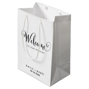 Southern Belle Calligraphy Wedding Welcome Medium Gift Bag