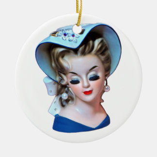Southern Belle Head Vase Bonnet Lady Old Fashioned Ceramic Ornament