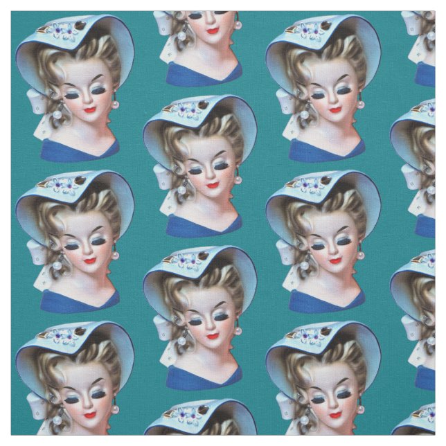 Southern Belle Head Vase Bonnet Lady Old Fashioned Fabric (Swatch)
