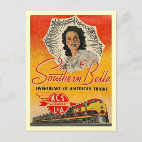 Southern Belle Train Vintage Postcard