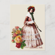 Southern Belle Vintage Postcard