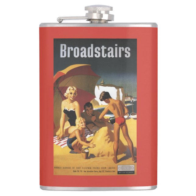 Southern British Railways Family on Beach Flask (Front)
