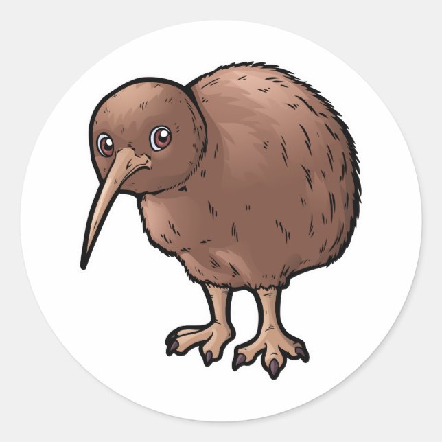 Southern Brown Kiwi Classic Round Sticker (Front)
