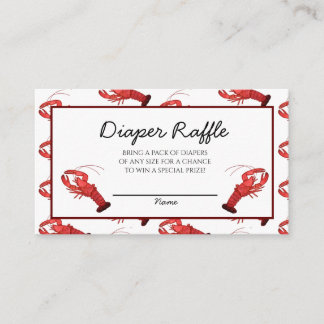 Southern Cajun Crawfish Baby Shower Diaper Raffle Enclosure Card