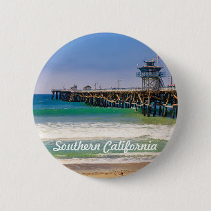 Southern California beach and pier in San Clemente Button
