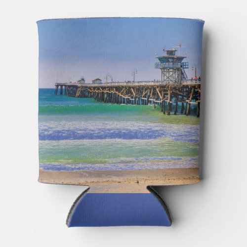 Southern California beach and pier in San Clemente Can Cooler