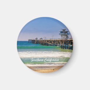 Southern California beach and pier in San Clemente Magnet