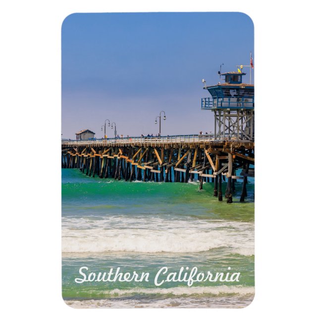 Southern California beach and pier in San Clemente Magnet (Vertical)