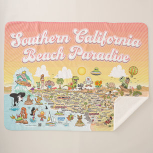 Southern California Beach Paradise Fleece Blanket