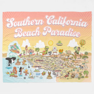 Southern California Beach Paradise Fleece Blanket