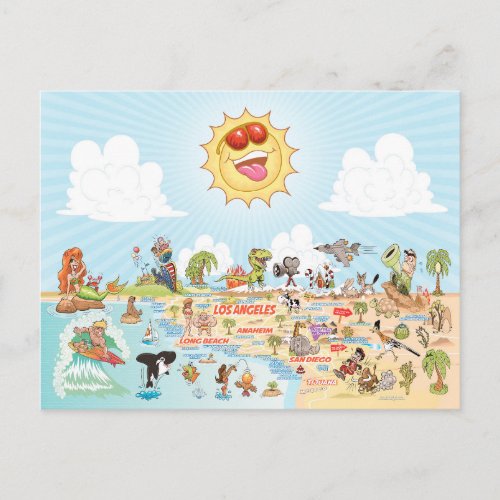 Southern California Beach Paradise Postcard