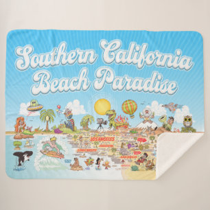 Southern California Beach Paradise Sherpa Blanket